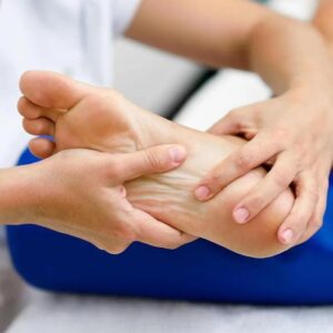 Chiropractor treating foot and ankle pain patient West Ryde Sydney